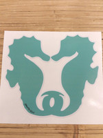 Larger minty green kissing seahorse decal