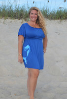 Womens Plus size royal blue mermaid Dress 