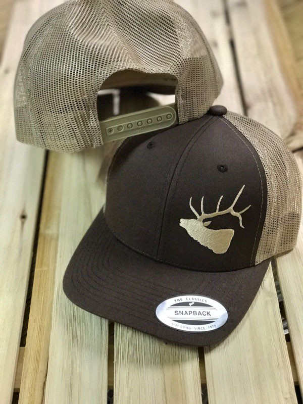 Men's Elk head hunting snap back mesh hat