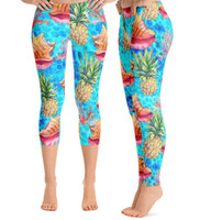 Conch coral and pineapple   yoga pants  SG ELITE BRAND