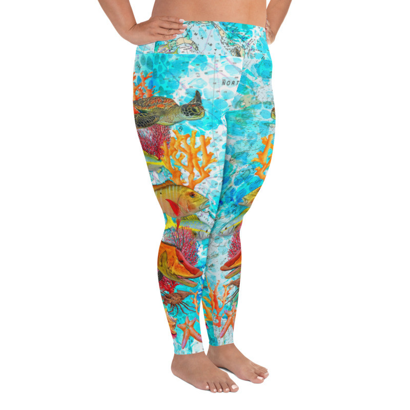 Plus size dive leggings , plus size leggings , hogfish leggings