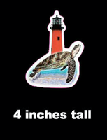 4  inch tall  Jupiter lighthouse with seaturtle   sticker 