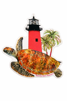 4  inch tall  Jupiter lighthouse with seaturtle   sticker 