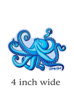  4 inch WIDE octopus  waterproof sticker 