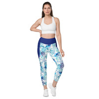 SEALIFE white and blue Leggings with pockets