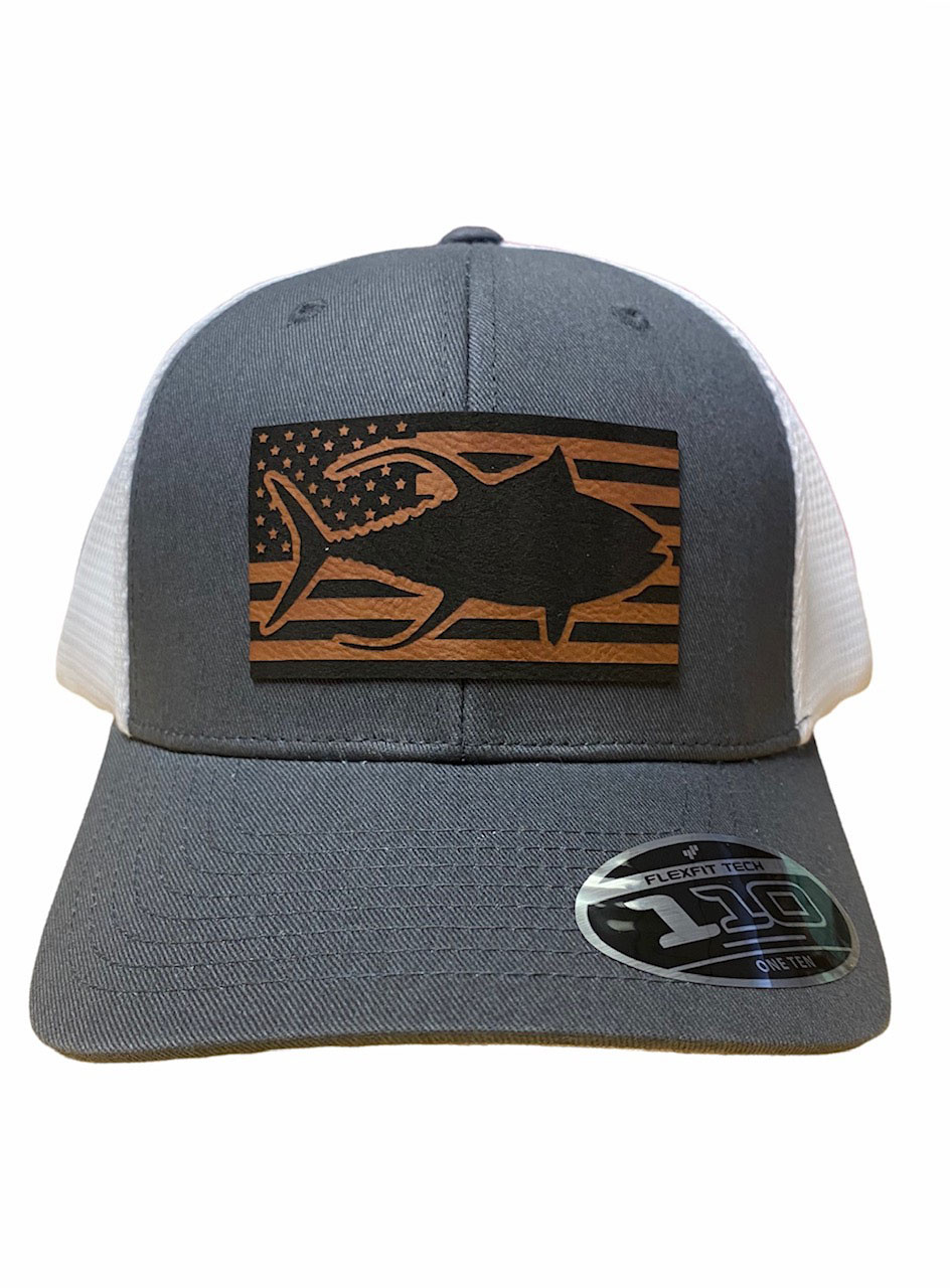 Tuna with AMERICAN FLAG Leather patch hat SNAPBACK