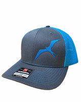 Gray and blue FRIGATE snap back hat
