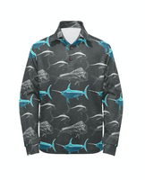 Copy of Bluetones  swordfish, tuna, mahi long sleeve polo shirt toddler-kids