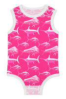 pink baby girls fishing onesie 
