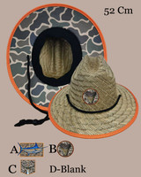 Toddler-Kids  Camo straw hat  with orange trim