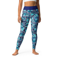 BLUE CAMO REEF high waisted  Yoga Leggings