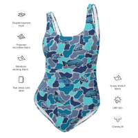 BLUE CAMO REEF One-Piece Swimsuit