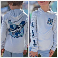   Swordfish   UPF 50+ Toddler  Hoodie sunshirts.