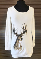 FLASH SALE - 50% OFF Cream Deer Sweater tunic /Dress- Small-Large.