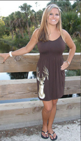petite fit One size fits some deer dress with straps..