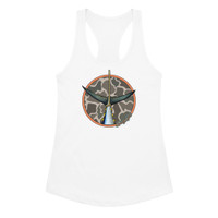 Circle camo tuna tail- fitted racerback tank top