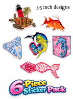 6 piece sticker pack -OCEAN GIRL PACK