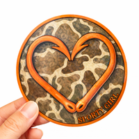  3.5  inch inch wide circle ORANGE CAMO heart hook