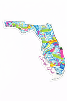  4 inch inch wide  Fl state with preppy fish  design 