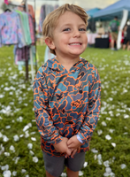Toddler-Youth ORANGE Southern Camo light weight longsleeve Hoodies
