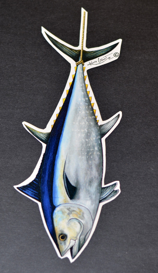 hanging blue fin tuna decal