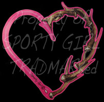 PINK Antler and hook heart decal