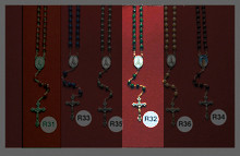 Green Glass Rosary R32