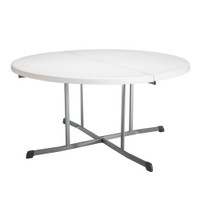 Lifetime 60 Inch, Round Commercial, Fold-in-Half Table,10 Year Limited warranty,  White Granite Colour, LFT-5402