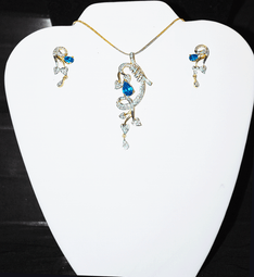 Designer Faux Diamond Necklace Set #D111