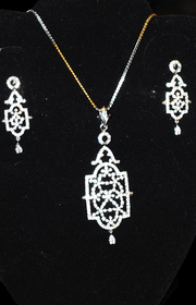 Designer Faux Diamond Necklace Set #D126