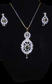 Designer Faux Diamond Necklace Set #D127