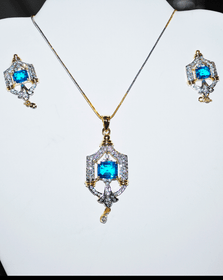 Designer Faux Diamond Necklace Set #D128