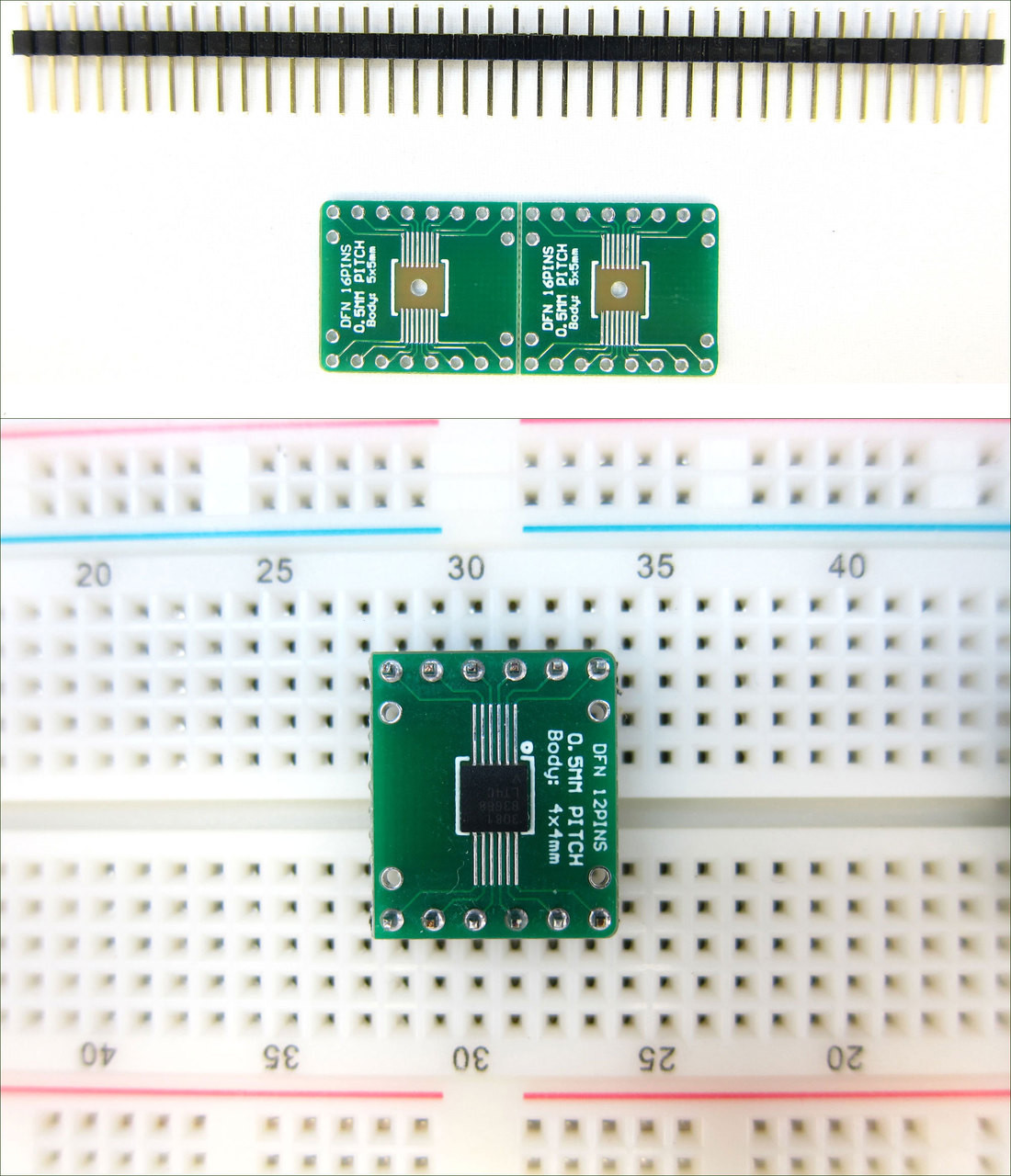 2 Pack of Schmartboard|ez .5mm Pitch, 16 Pin DFN Adapter 2 Pack of Schmartboard|ez .5mm Pitch, 16 Pin DFN Adapter