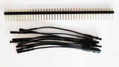 Qty 10 3" Female Black Jumper Wires and 40 Headers (920-0162-01)