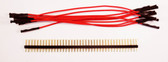 Schmartboard Qty. 10 Red 5" Female Jumper Wires and 40 Headers (920-0182-01)