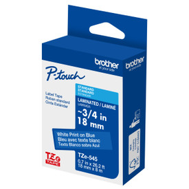 TZe545 White On Blue Ptouch Tape