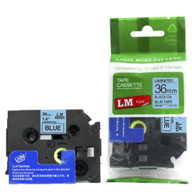 LME561 black lettering on blue tape