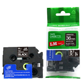 LME365 white lettering on black label tape