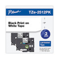 TZe2512PK Black On White Ptouch Tape 2-Pack
