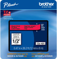 Brother TZe431 1/2 In. Black On Red P-touch Tape, 12mm Label