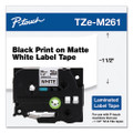 Brother TZeM261 1.5 In. Black On Matte White P-touch Tape