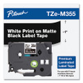 Brother TZeM355 1 In. White On Matte Black P-touch Tape