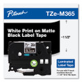 Brother TZeM365 1.5 In. White On Matte Black P-touch Tape
