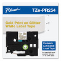 Brother TZePR254 1 In. Gold On Glitter White P-touch Tape