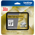 Brother TZePR831 1/2 In. Black on Glitter Gold P-touch Tape