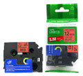 LM Tape Compatible TZe431L1 1/2" Black On Starry Red P-touch Tape