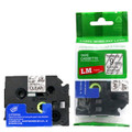 LM Tape Compatible TZe-FX121 3/8" Black On Clear Flexible P-touch Tape