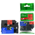 LM Tape Compatible TZe-FX431 1/2" Black On Red Flexible P-touch Tape