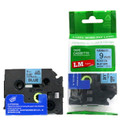 LM Tape Compatible TZe-FX521 3/8" Black On Blue Flexible P-touch Tape