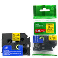 LM Tape Compatible TZe-FX621 3/8" Black On Yellow Flexible P-touch Tape